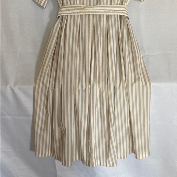 Stitches Cream Midi Dress with Notched Collar - Picture 7 of 8